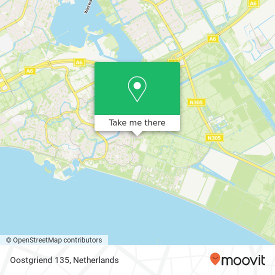 Oostgriend 135, 1356 HK Almere-Haven kaart