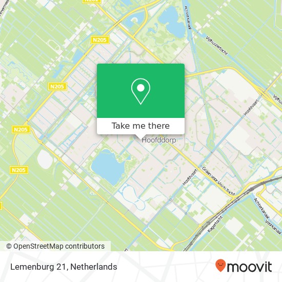 Lemenburg 21, 2135 DT Hoofddorp kaart