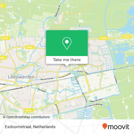 Esdoornstraat, 8924 CD Leeuwarden kaart