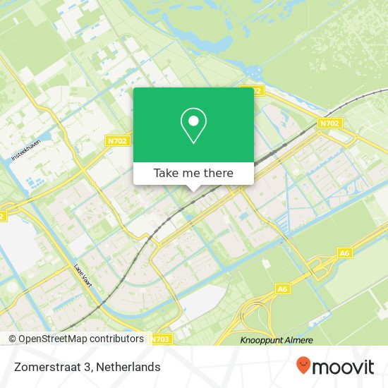 Zomerstraat 3, 1335 GK Almere-Buiten kaart