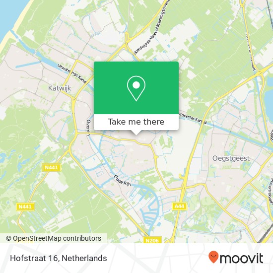 Hofstraat 16, 2231 CS Rijnsburg kaart
