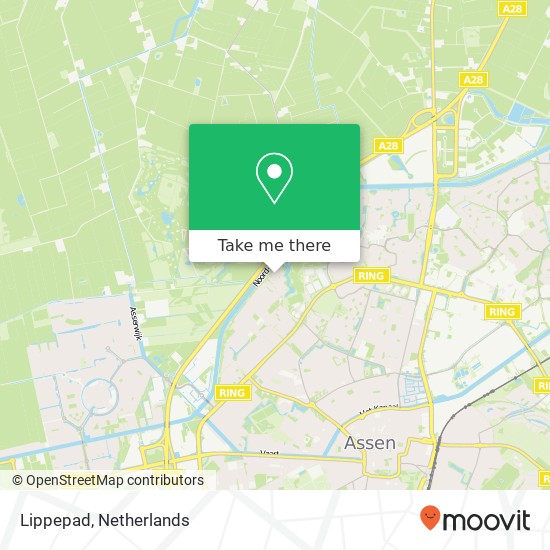 Lippepad, Lippepad, 9406 Assen, Nederland kaart