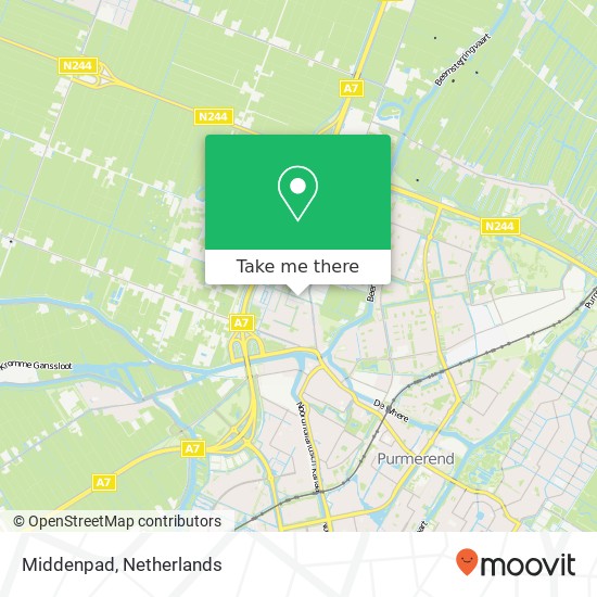 Middenpad, Middenpad, 1461 Zuidoostbeemster, Nederland kaart