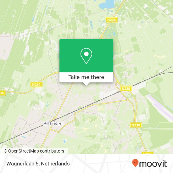 Wagnerlaan 5, 3723 JT Bilthoven kaart