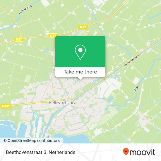 Beethovenstraat 3, 3223 TB Hellevoetsluis kaart