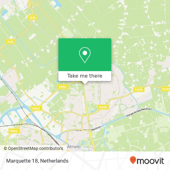 Marquette 18, 7608 JP Almelo kaart