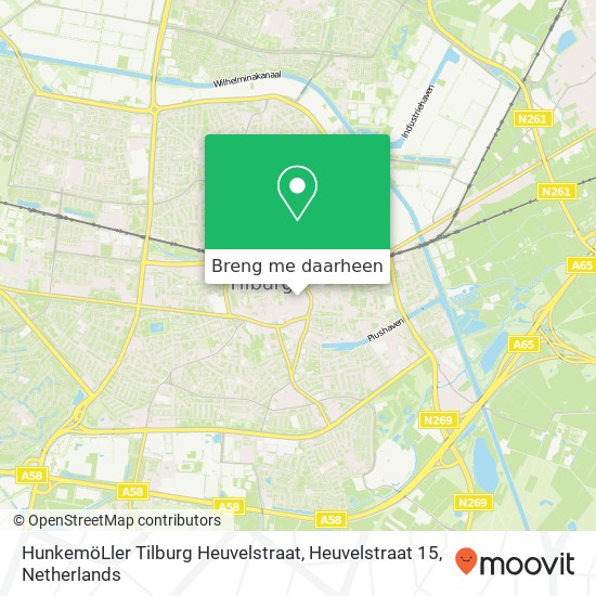 HunkemöLler Tilburg Heuvelstraat, Heuvelstraat 15 kaart