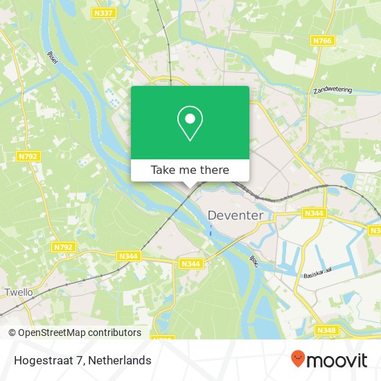 Hogestraat 7, 7412 BS Deventer kaart