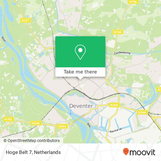 Hoge Belt 7, 7413 CH Deventer kaart