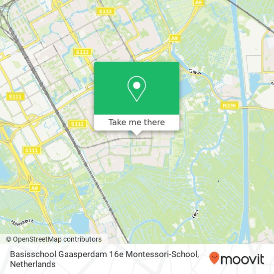 Basisschool Gaasperdam 16e Montessori-School, Vreeswijkpad 6 kaart