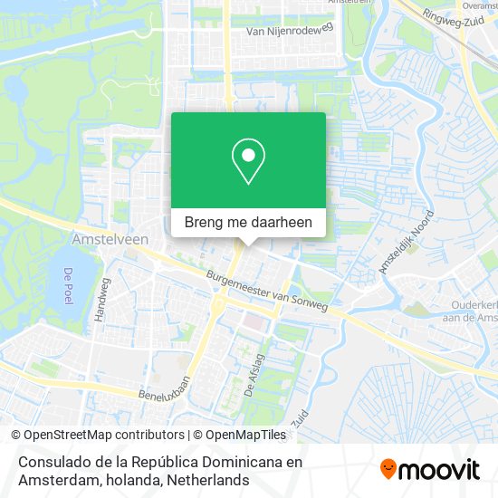Consulado de la República Dominicana en Amsterdam, holanda kaart