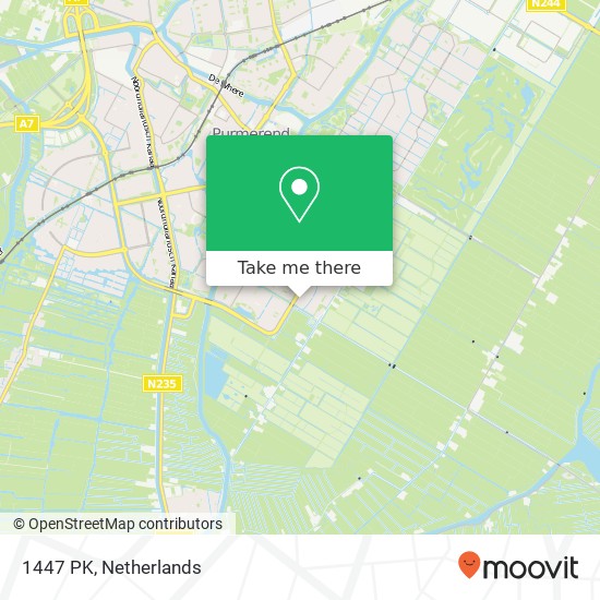 1447 PK, 1447 PK Purmerend, Nederland kaart