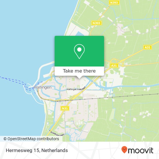 Hermesweg 15, 8861 VN Harlingen kaart