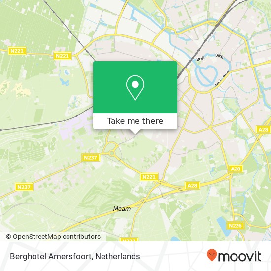Berghotel Amersfoort, Utrechtseweg 225 kaart