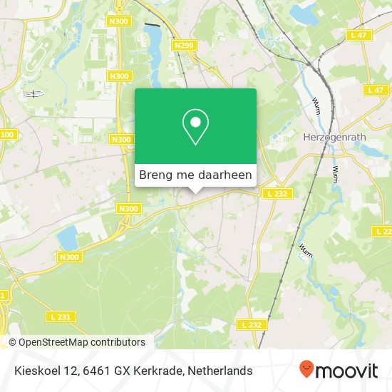 Kieskoel 12, 6461 GX Kerkrade kaart