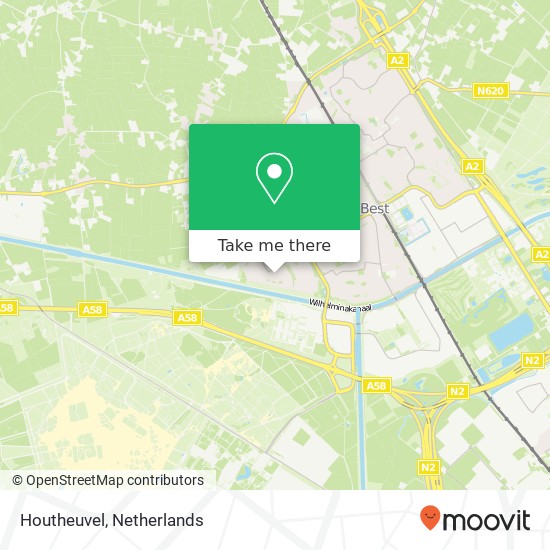 Houtheuvel, Houtheuvel, 5685 BE Best, Nederland kaart