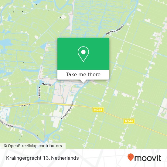 Kralingergracht 13, 1483 AH De Rijp kaart