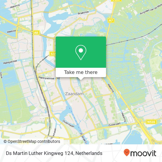 Ds Martin Luther Kingweg 124, 1503 KX Zaandam kaart