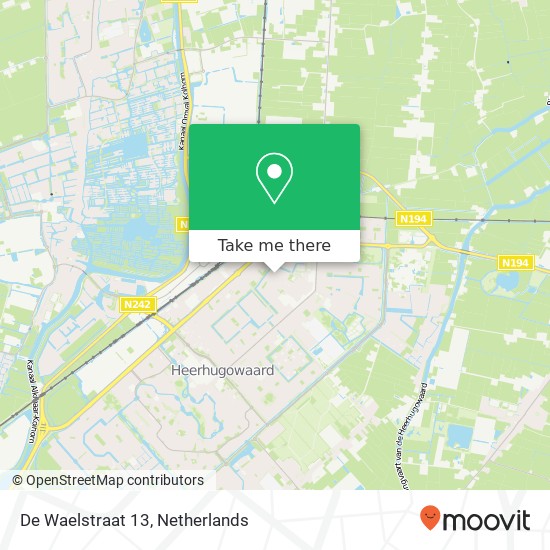 De Waelstraat 13, 1701 CL Heerhugowaard kaart