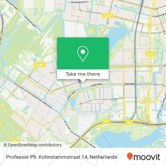 Professor Ph. Kohnstammstraat 14, 1068 VV Amsterdam kaart