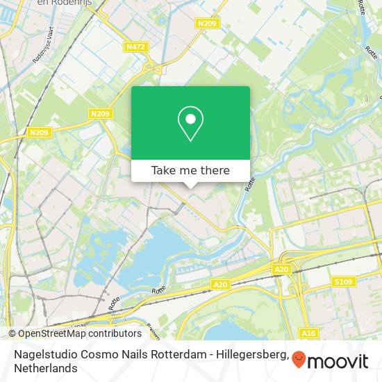 Nagelstudio Cosmo Nails Rotterdam - Hillegersberg, Van Beethovensingel 60 kaart