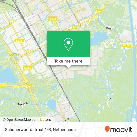 Schonerwoerdstraat 1-B, Schonerwoerdstraat 1-B, 1107 GA Amsterdam, Nederland kaart