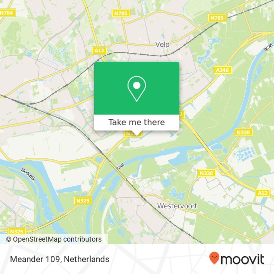 Meander 109, 6825 MB Arnhem kaart
