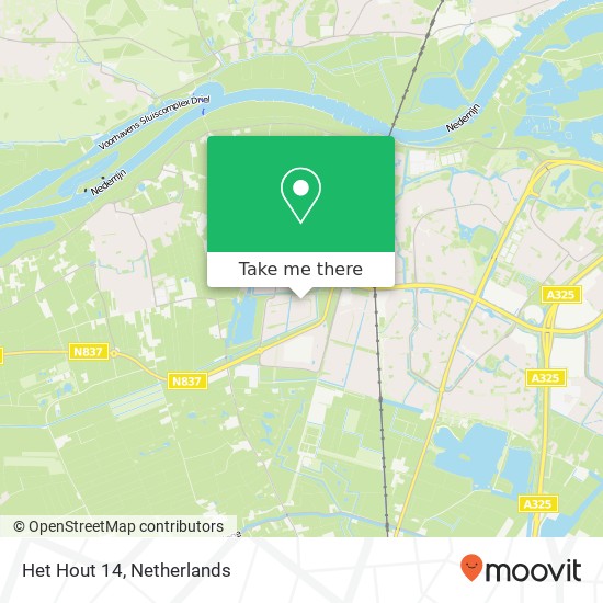 Het Hout 14, 6846 EB Arnhem kaart