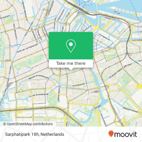 Sarphatipark 18h, Sarphatipark 18h, 1072 PA Amsterdam, Nederland kaart