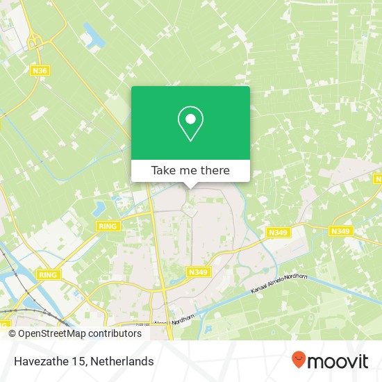 Havezathe 15, 7608 CJ Almelo kaart