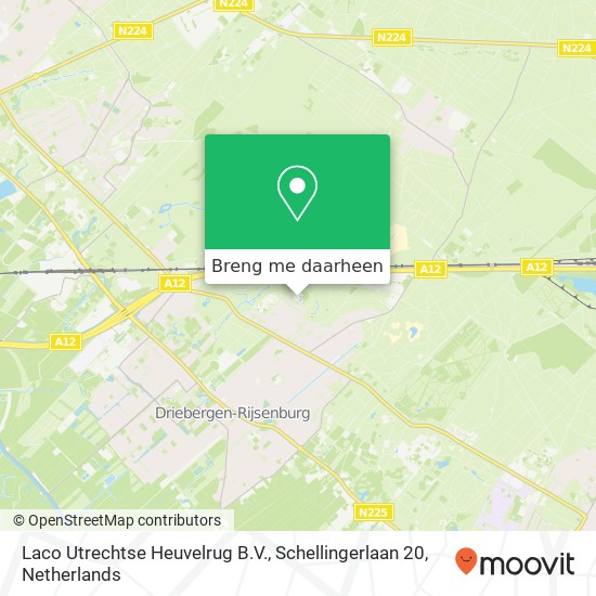 Laco Utrechtse Heuvelrug B.V., Schellingerlaan 20 kaart