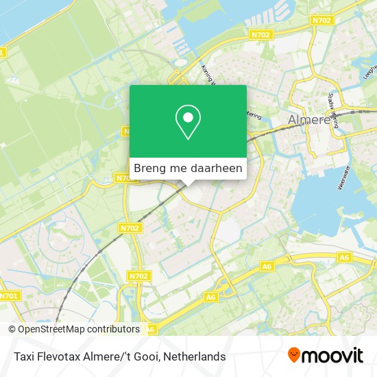 Taxi Flevotax Almere/'t Gooi kaart
