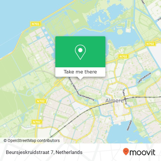 Beursjeskruidstraat 7, 1313 DA Almere-Stad kaart