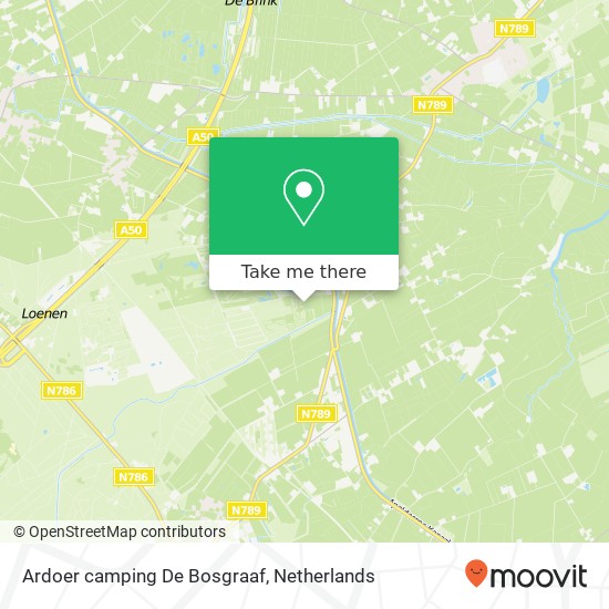 Ardoer camping De Bosgraaf, Ardoer camping De Bosgraaf, Kanaal Zuid 444, 7364 CB Lieren, Nederland kaart