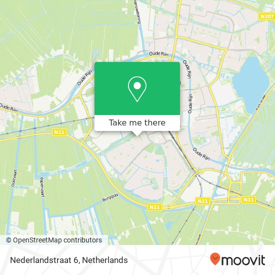 Nederlandstraat 6, 2408 CV Alphen aan den Rijn kaart