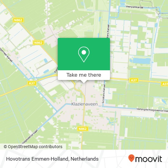 Hovotrans Emmen-Holland kaart