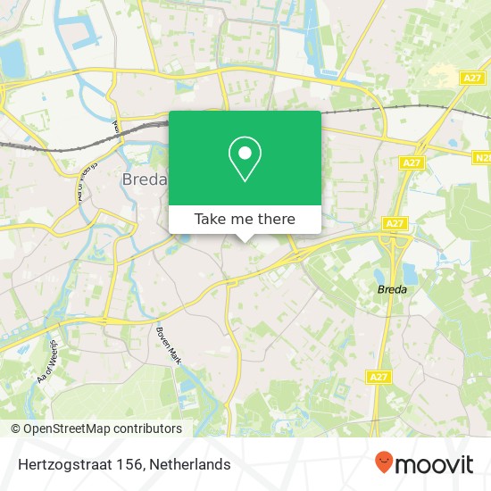 Hertzogstraat 156, 4818 BL Breda kaart