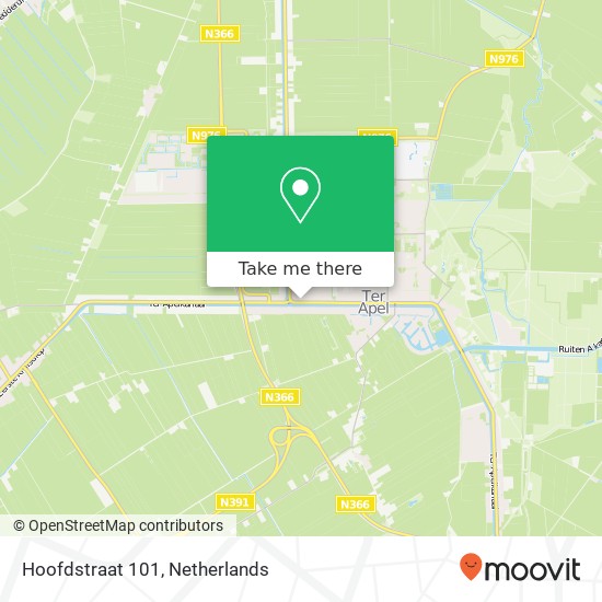 Hoofdstraat 101, 9561 JD Ter Apel kaart