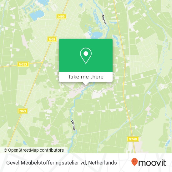 Gevel Meubelstofferingsatelier vd, Dorpsstraat 74 kaart