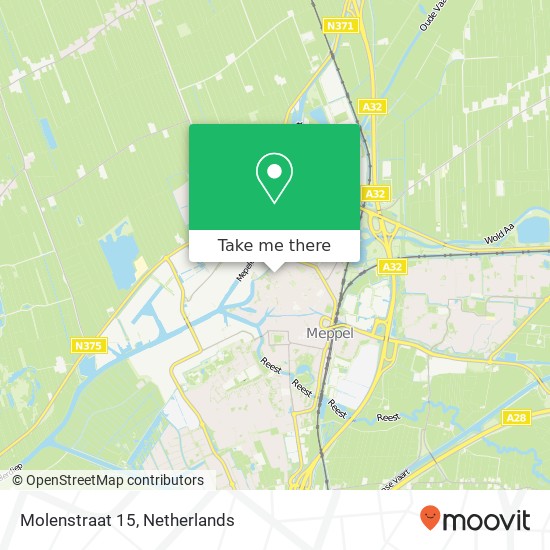 Molenstraat 15, 7941 AV Meppel kaart