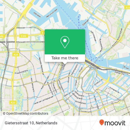 Gietersstraat 10, 1015 HB Amsterdam kaart