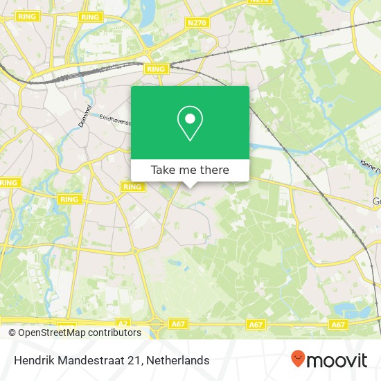 Hendrik Mandestraat 21, 5645 EL Eindhoven kaart