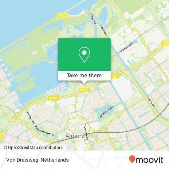 Von Draisweg, 1316 Almere-Stad kaart