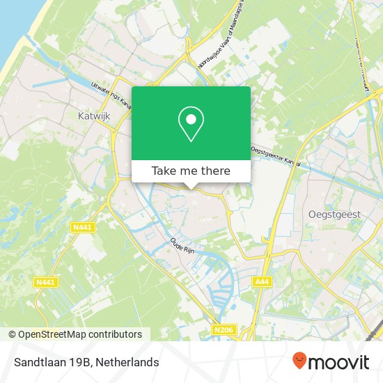 Sandtlaan 19B, Sandtlaan 19B, 2231 CB Rijnsburg, Nederland kaart