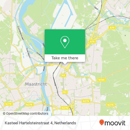 Kasteel Hartelsteinstraat 4, 6222 XE Maastricht kaart