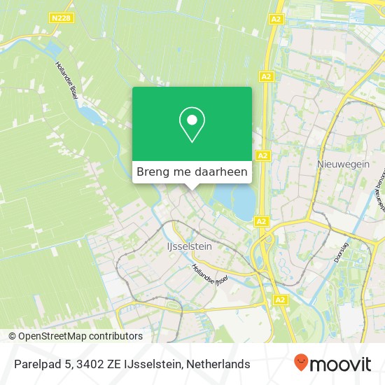 Parelpad 5, 3402 ZE IJsselstein kaart