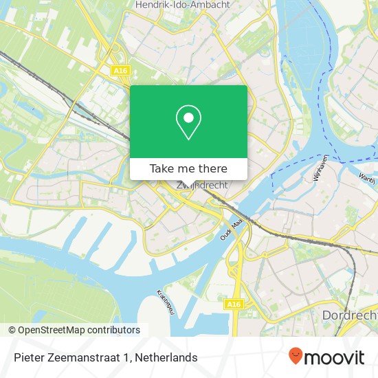 Pieter Zeemanstraat 1, 3331 ER Zwijndrecht kaart