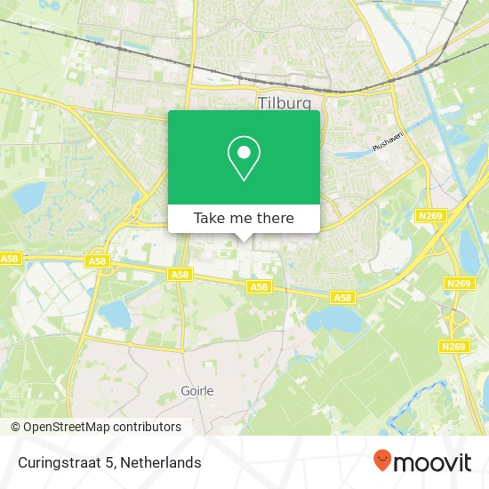 Curingstraat 5, 5022 DZ Tilburg kaart