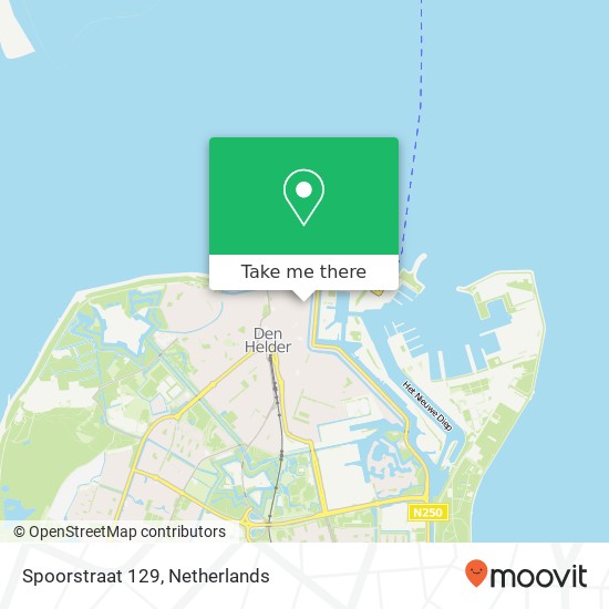 Spoorstraat 129, 1781 JE Den Helder kaart