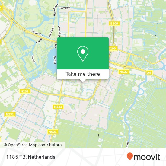 1185 TB, 1185 TB Amstelveen, Nederland kaart